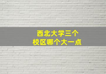 西北大学三个校区哪个大一点