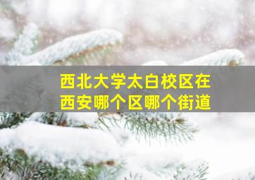 西北大学太白校区在西安哪个区哪个街道