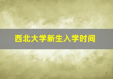 西北大学新生入学时间