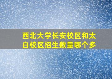 西北大学长安校区和太白校区招生数量哪个多