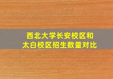 西北大学长安校区和太白校区招生数量对比