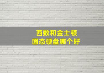 西数和金士顿固态硬盘哪个好