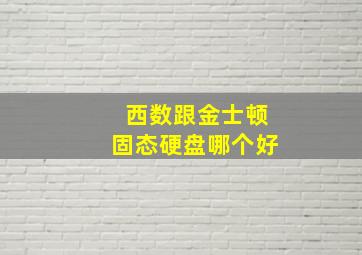 西数跟金士顿固态硬盘哪个好