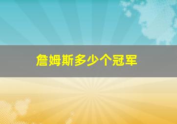 詹姆斯多少个冠军