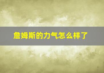 詹姆斯的力气怎么样了