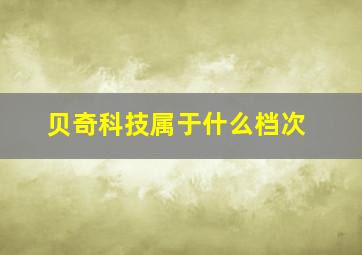 贝奇科技属于什么档次