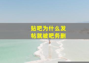 贴吧为什么发帖就被吧务删