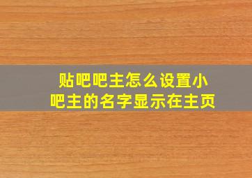 贴吧吧主怎么设置小吧主的名字显示在主页