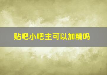 贴吧小吧主可以加精吗