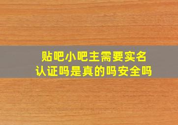 贴吧小吧主需要实名认证吗是真的吗安全吗