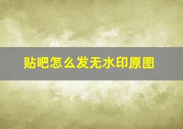 贴吧怎么发无水印原图