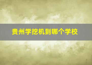 贵州学挖机到哪个学校