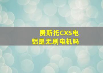 费斯托CXS电铝是无刷电机吗