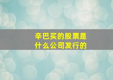 辛巴买的股票是什么公司发行的