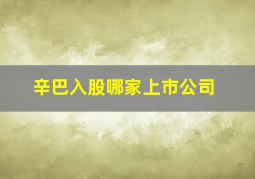 辛巴入股哪家上市公司