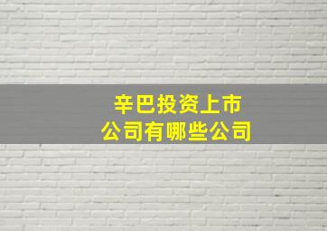 辛巴投资上市公司有哪些公司