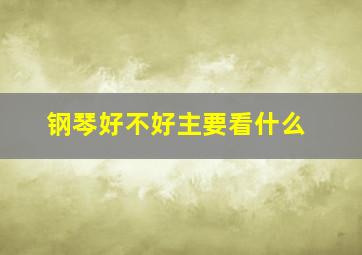 钢琴好不好主要看什么