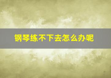 钢琴练不下去怎么办呢