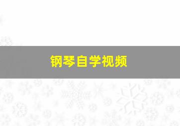 钢琴自学视频