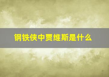 钢铁侠中贾维斯是什么