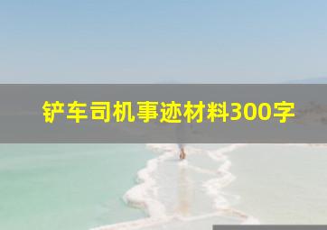 铲车司机事迹材料300字