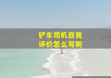 铲车司机自我评价怎么写啊