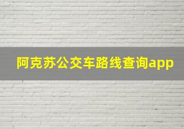 阿克苏公交车路线查询app