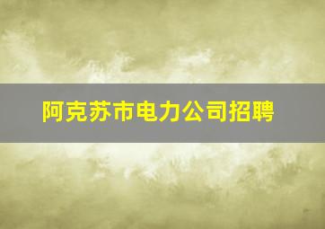 阿克苏市电力公司招聘