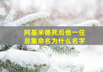 阿基米德死后他一住总集命名为什么名字