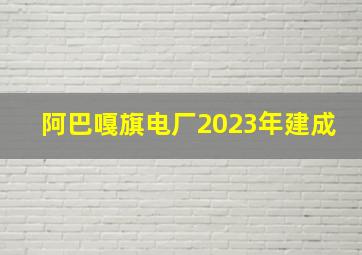 阿巴嘎旗电厂2023年建成