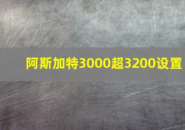 阿斯加特3000超3200设置