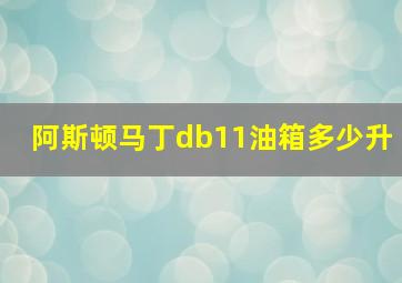 阿斯顿马丁db11油箱多少升