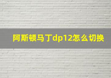 阿斯顿马丁dp12怎么切换