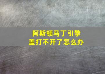 阿斯顿马丁引擎盖打不开了怎么办