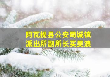 阿瓦提县公安局城镇派出所副所长买吴浪