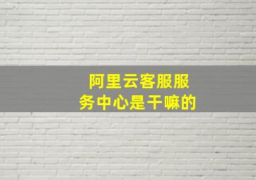 阿里云客服服务中心是干嘛的