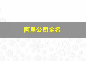 阿里公司全名