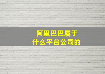 阿里巴巴属于什么平台公司的