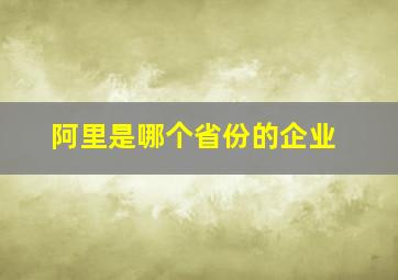 阿里是哪个省份的企业