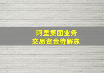 阿里集团业务交易资金待解冻