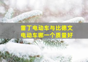 雷丁电动车与比德文电动车哪一个质量好