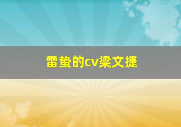 雷蛰的cv梁文捷