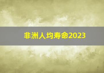 非洲人均寿命2023