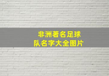 非洲著名足球队名字大全图片