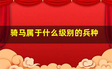 骑马属于什么级别的兵种