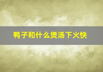 鸭子和什么煲汤下火快