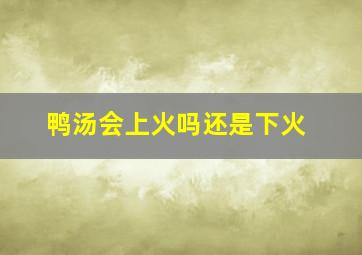 鸭汤会上火吗还是下火