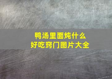 鸭汤里面炖什么好吃窍门图片大全