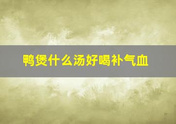 鸭煲什么汤好喝补气血