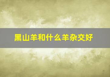 黑山羊和什么羊杂交好